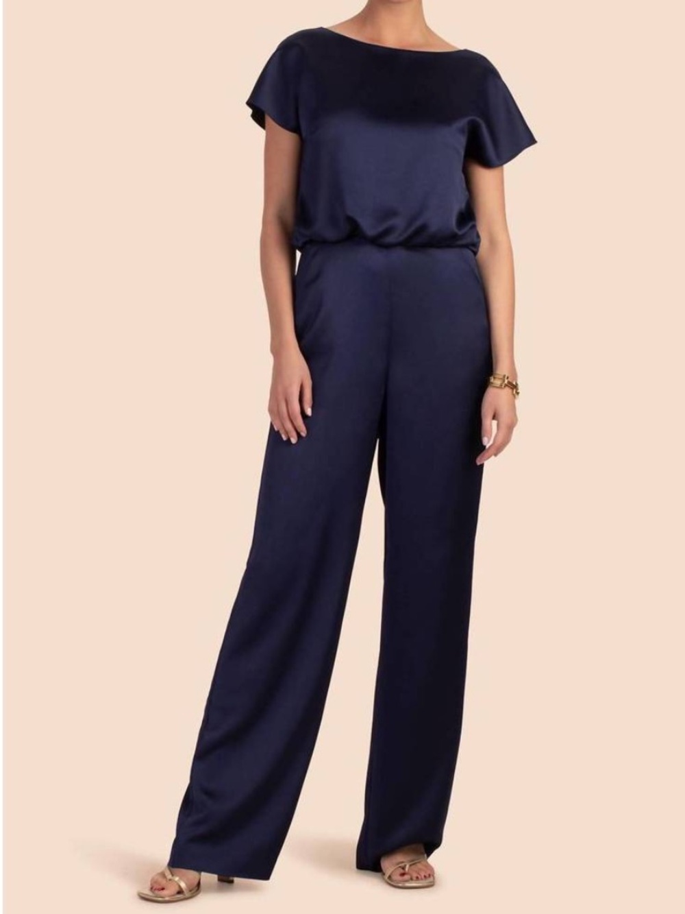 Trina Turk Navy Amuse Jumpsuit Pant Suit NWT $298 Night Sky Navy Blue